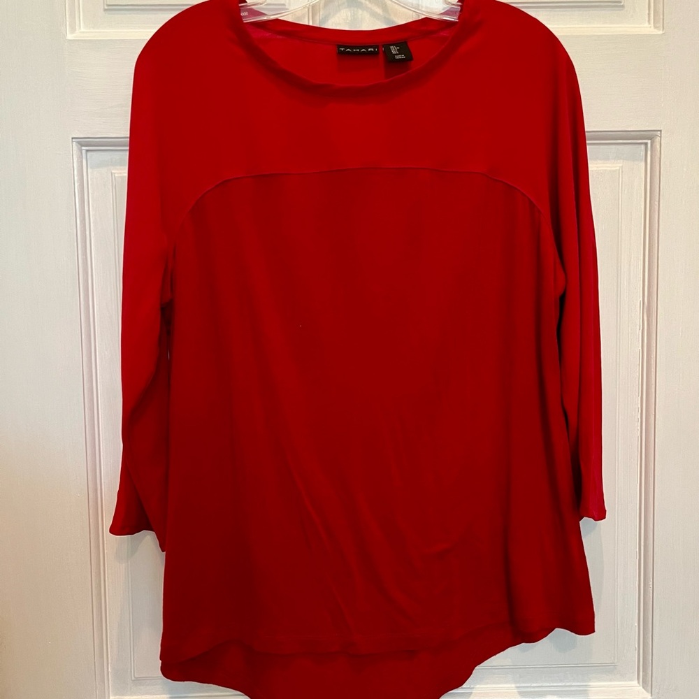 Red silk summer weight sweater